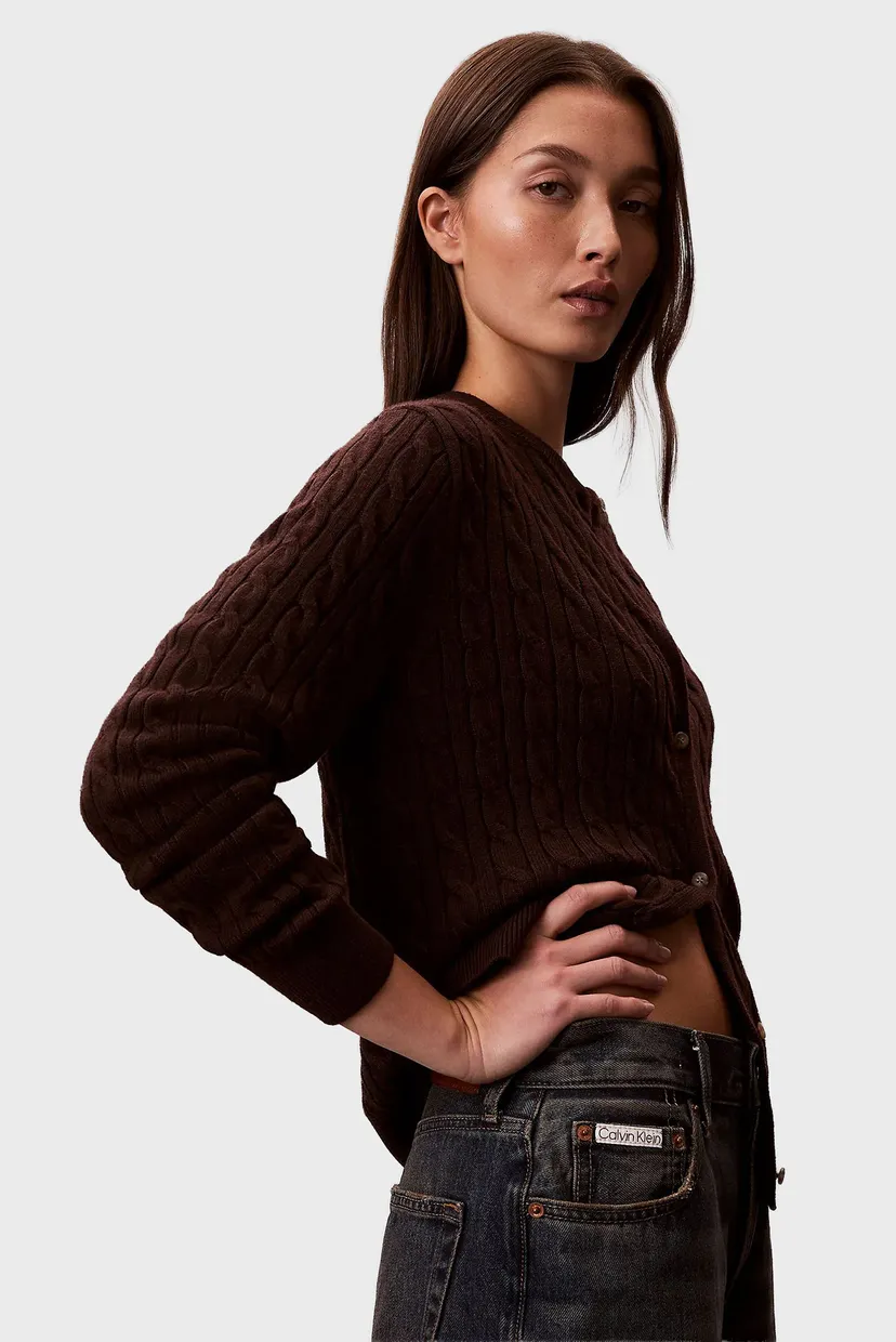 Женский коричневый кардиган CREWNECK 5