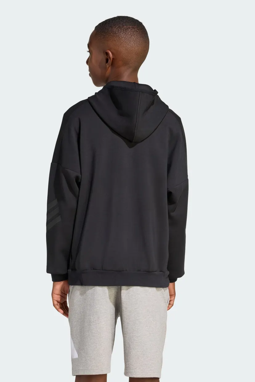 Дитяче чорне худі FUTURE ICONS 3 STRIPES FULL ZIP 3