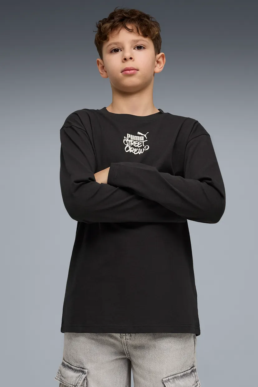 Детский черный лонгслив MID 90s Relaxed Long Sleeve Tee Youth 3