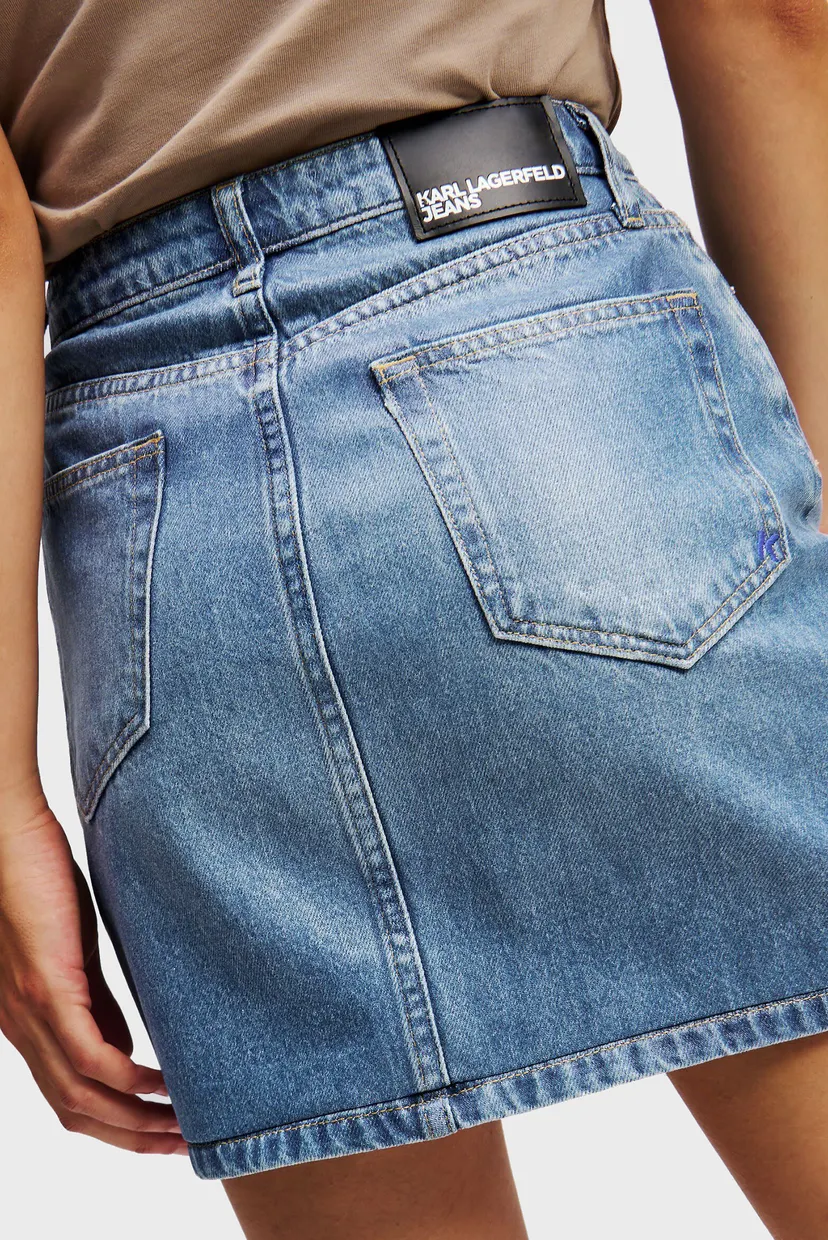 Жіноча блакитна джинсова спідниця KLJ COATED DENIM MINI SKIRT 4