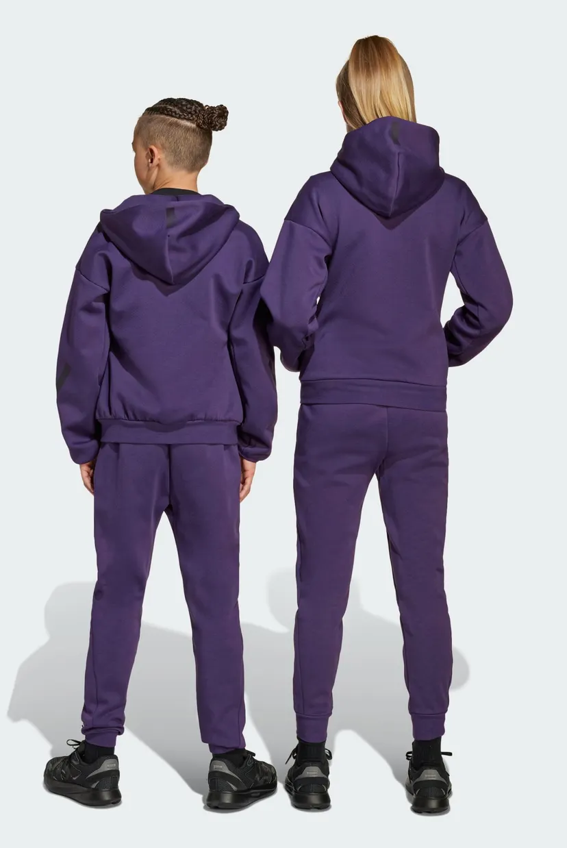Детские фиолетовые спортивные брюки adidas Z.N.E. Tapered-Leg Kids 3