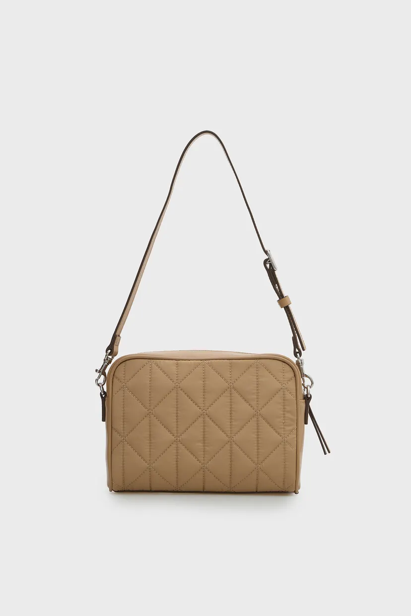Жіноча бежева сумка QUILTED NYLON 2X STRAP 4