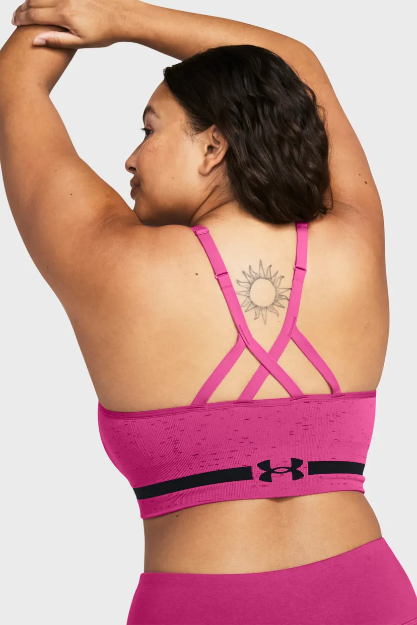 Женский розовый топ UA Seamless Low Long Htr Bra 6