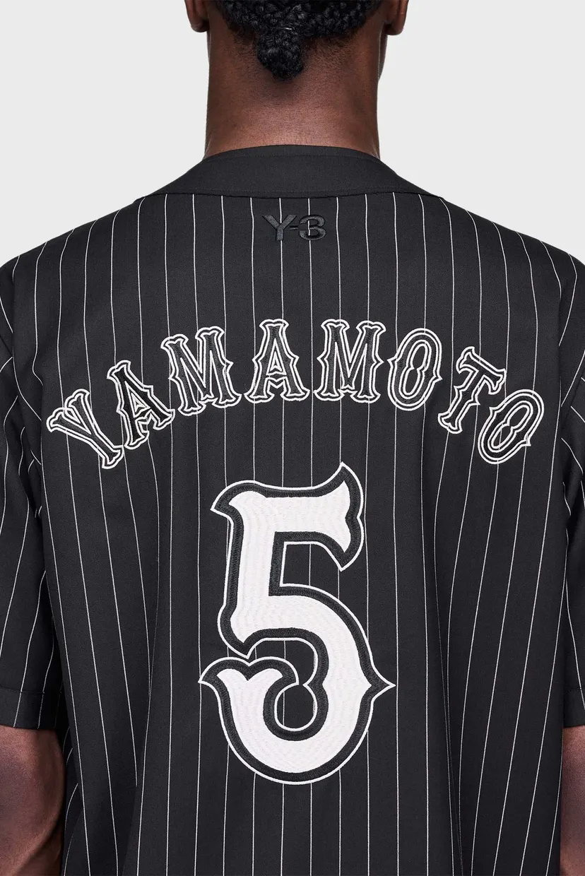 Черная рубашка в полоску Y-3 ELITE 5 BASEBALL (унисекс) 6