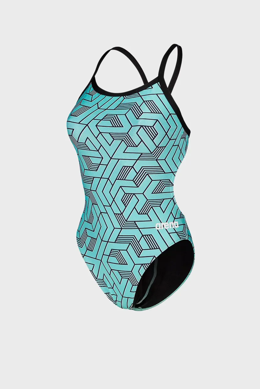 Жіночий блакитний купальник з візерунком ESCAPE SWIMSUIT CHALLENGE BACK 8