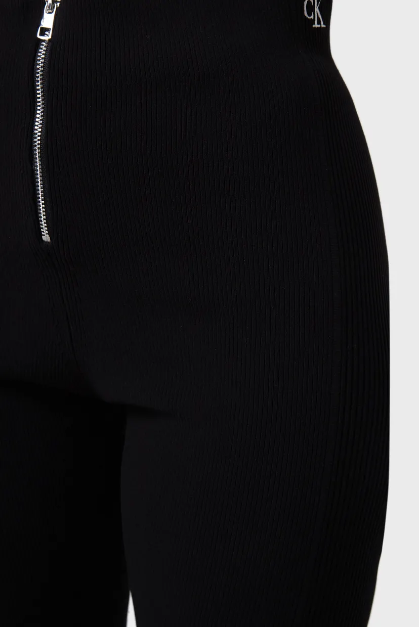 Женские черные леггинсы TIGHT ZIPPER 5