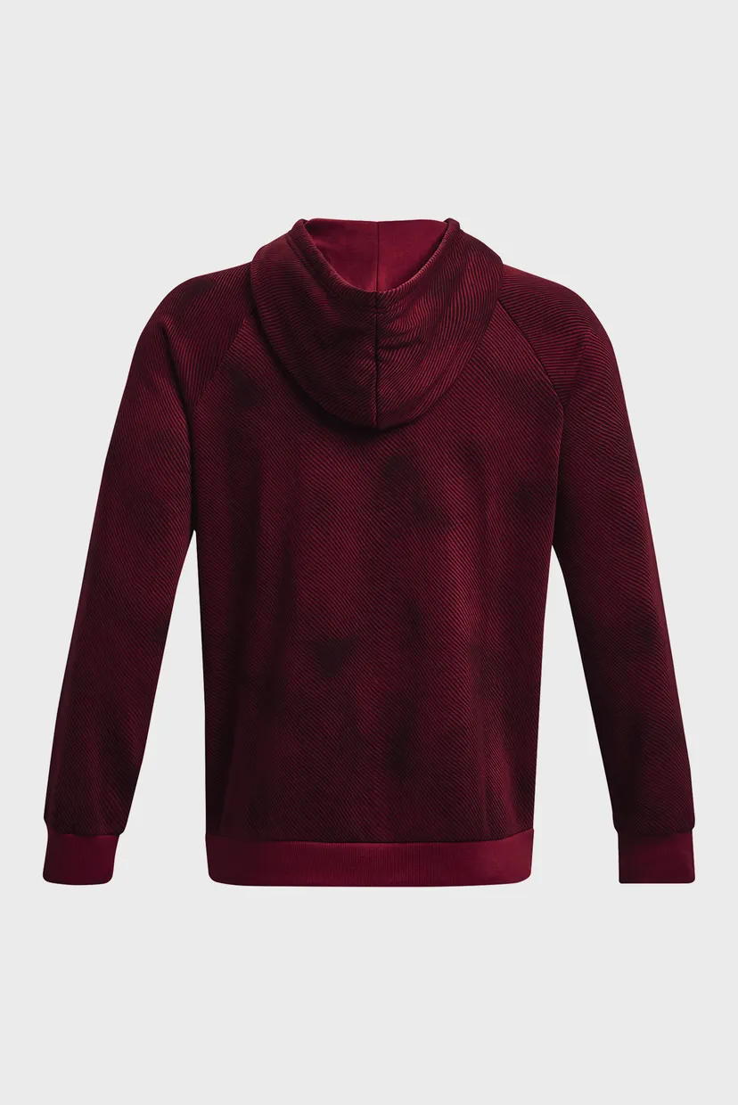 Мужское бордовое худи UA Rival Fleece Printed HD 6