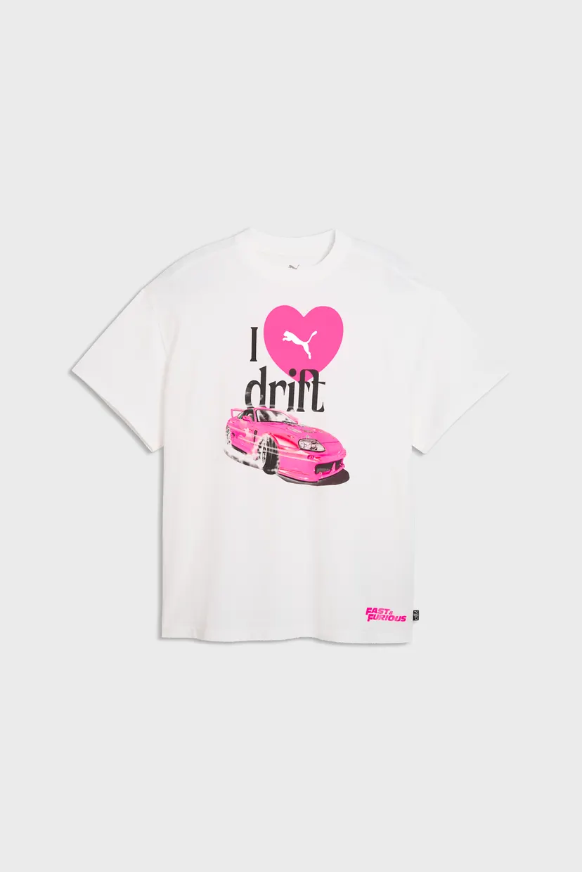 Мужская белая футболка PUMA x FAST & FURIOUS Relaxed Basketball Tee Men 4