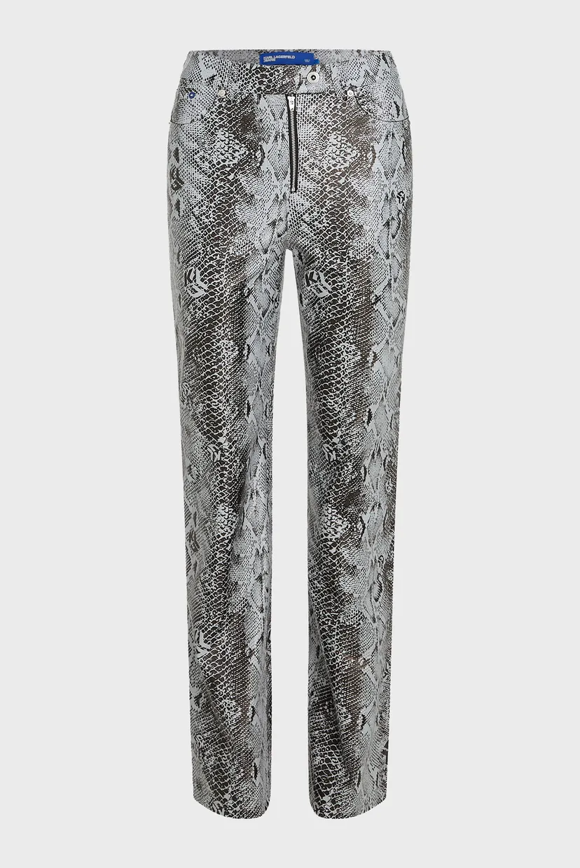 Жіночі брюки з візерунком faux leather 5