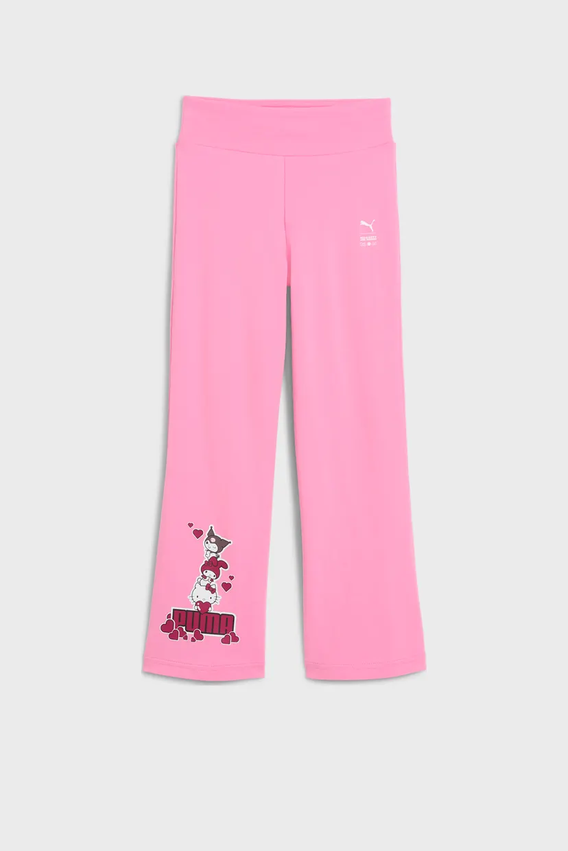 Детские розовые тайтсы PUMA x HELLO KITTY AND FRIENDS Flared Leggings Kids 4
