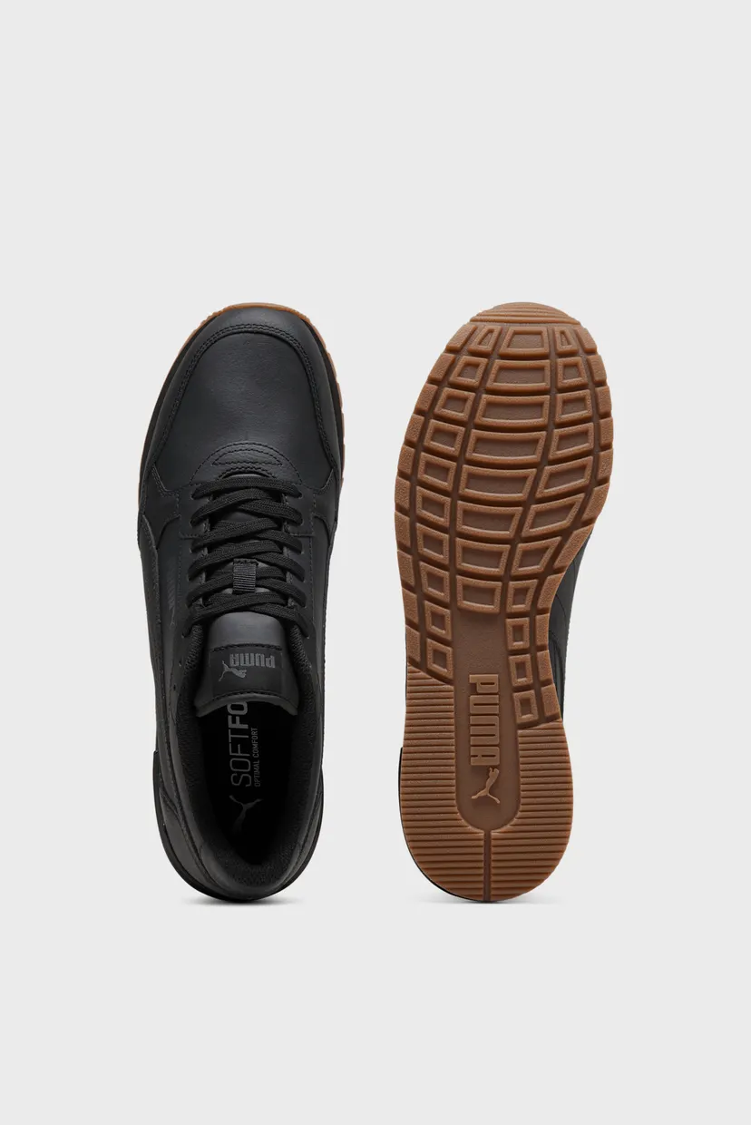 Черные кожаные кроссовки ST Runner v4 Leather Sneakers Unisex 4