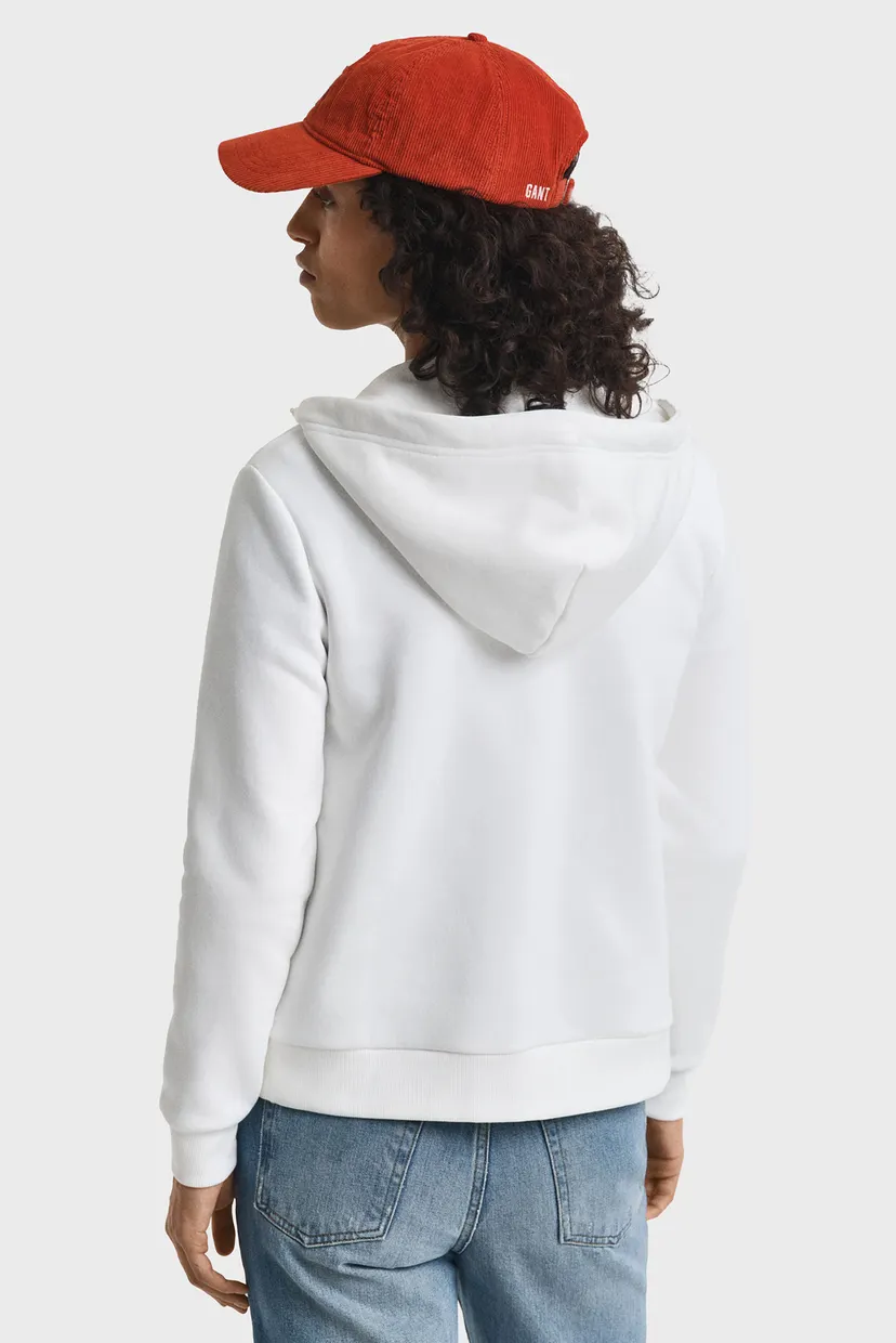 Женское белое худи REG TONAL SHIELD ZIP 3