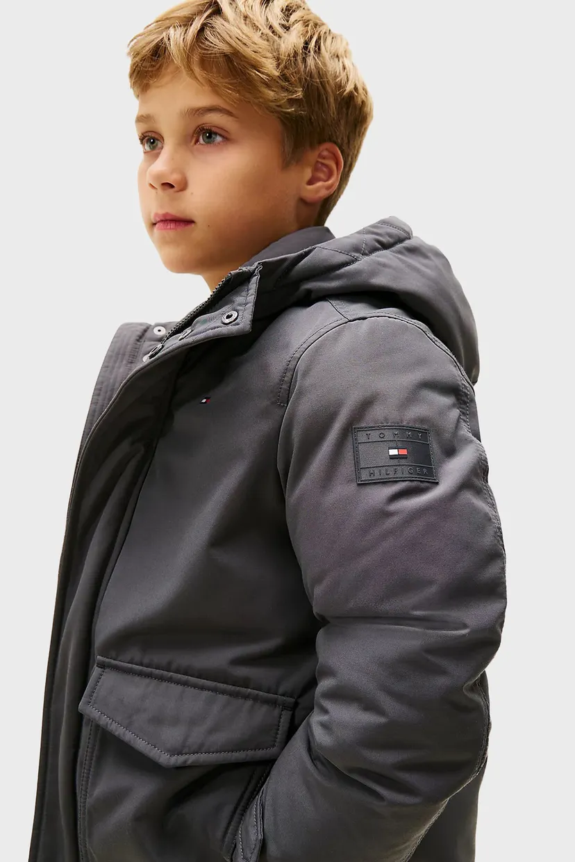 Детская серая парка HOODED 4