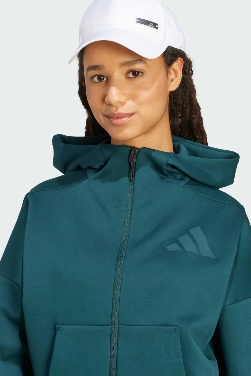 Жіноче зелене худі adidas Z.N.E. Full-Zip 4