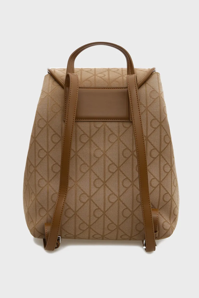 Женский бежевый рюкзак с узором EMBLEM AOP JACQUARD 4