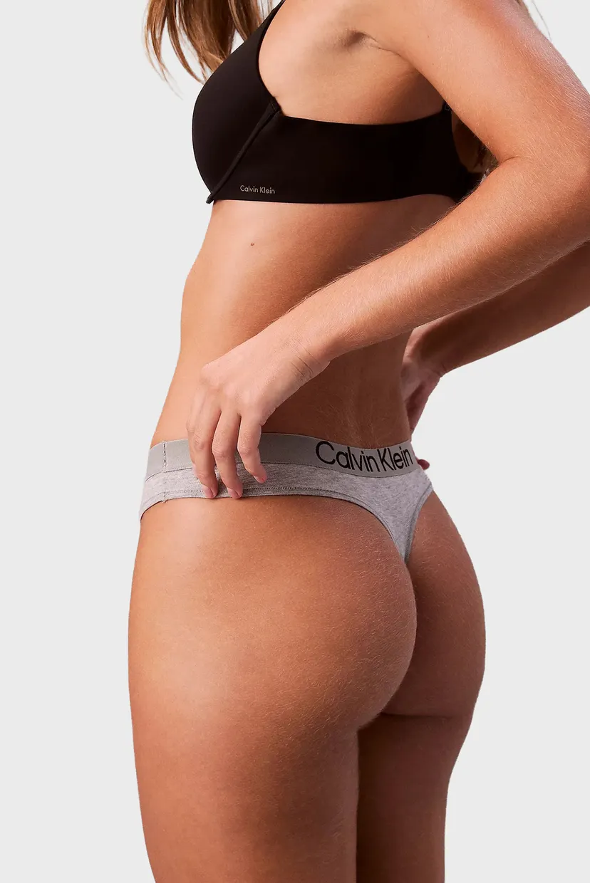 Женские серые трусики THONG 6