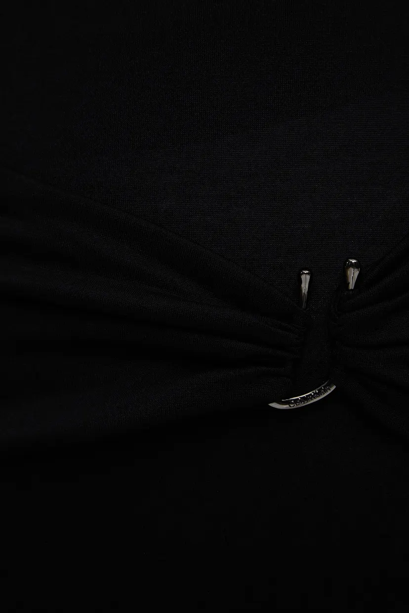 Женское черное платье JERSEY KNOT MIDI 3