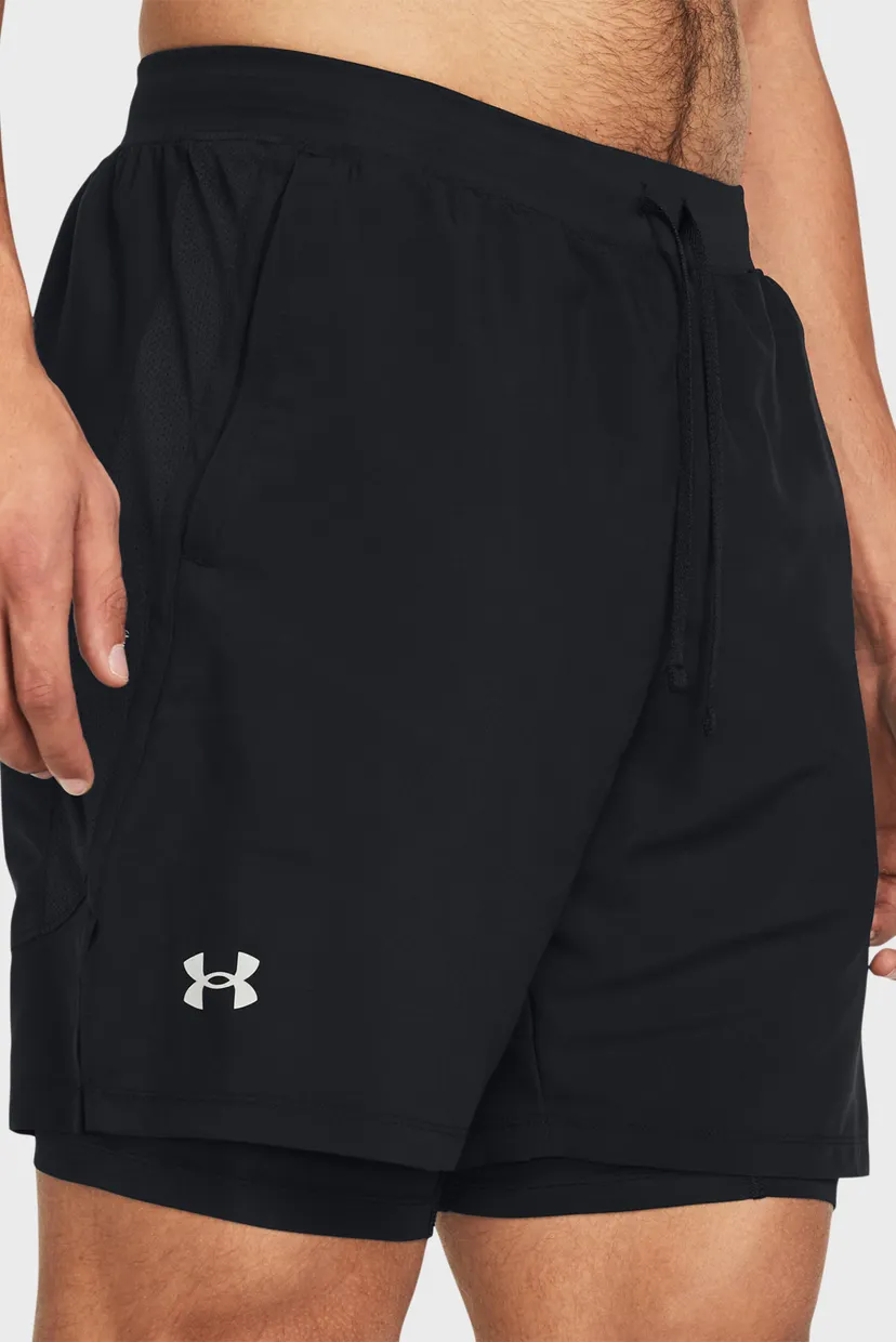 Чоловічі чорні шорти UA LAUNCH 7'' 2-IN-1 SHORTS 4