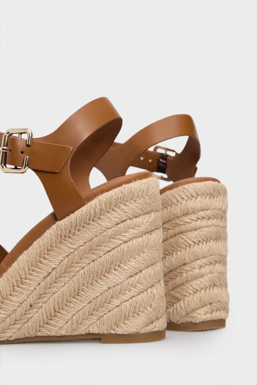 Жіночі коричневі шкіряні босоніжки ESPADRILLE HIGH WEDGE LEATHER 5