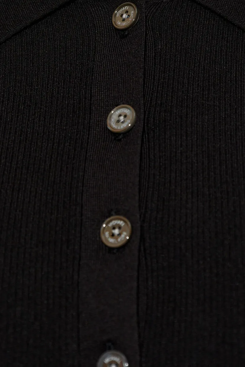 Жіночий чорний кардиган FITTED RIBED LS BUTTON UP 3