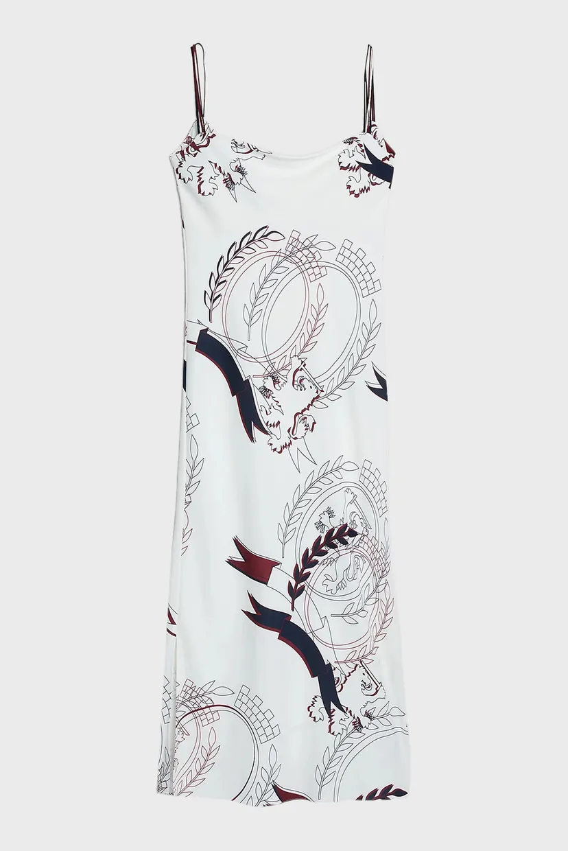 Женское белое платье с узором THC SLICED CREST SLIP DRESS 6
