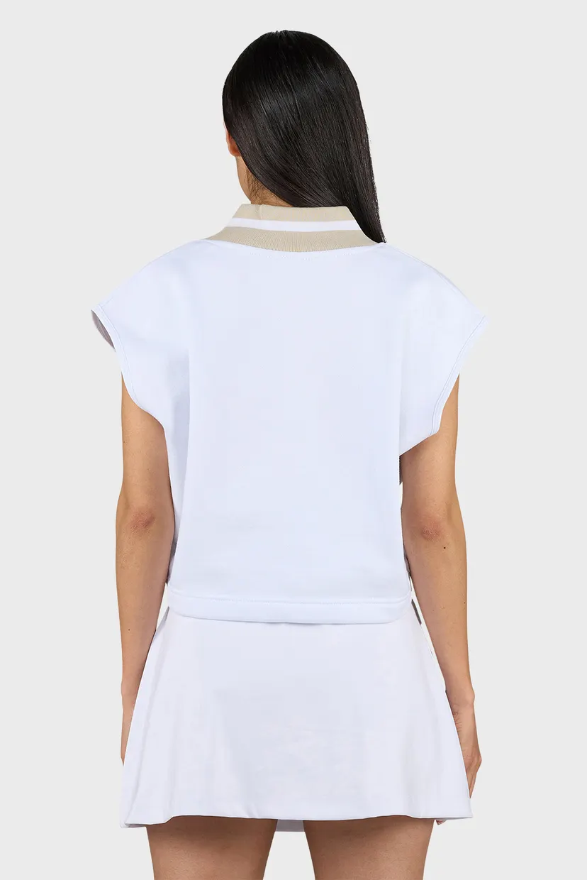Жіночий білий топ JUNTA V-NECK 3