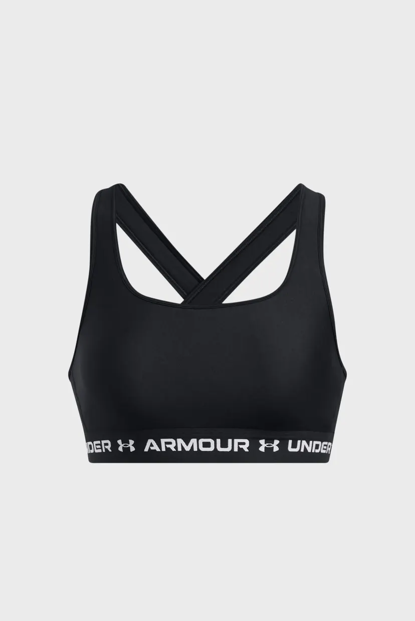 Женский черный топ UA Crossback Mid Bra 8