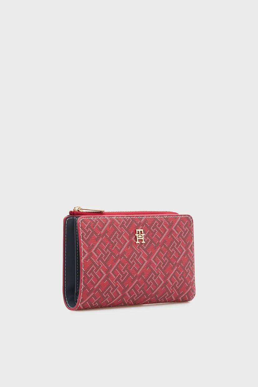 Женский красный кошелек с узором CON BIFOLD 3
