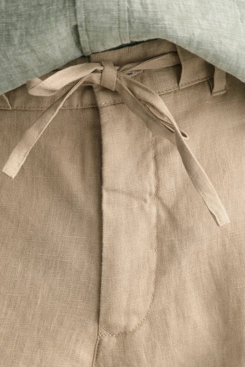 Мужские бежевые льняные брюки RELAXED LINEN DS 6