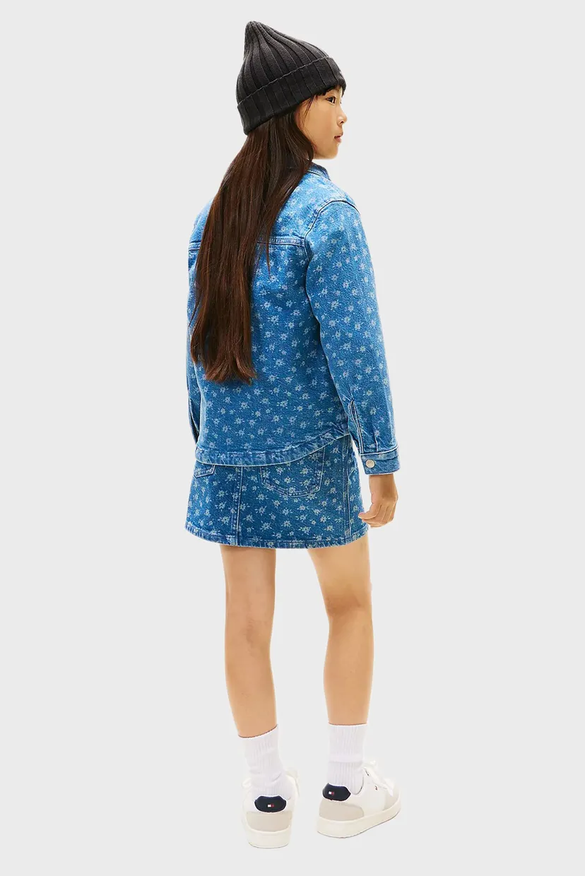 Дитяча блакитна джинсова сорочка з візерунком OVERSHIRT FLOWER 3