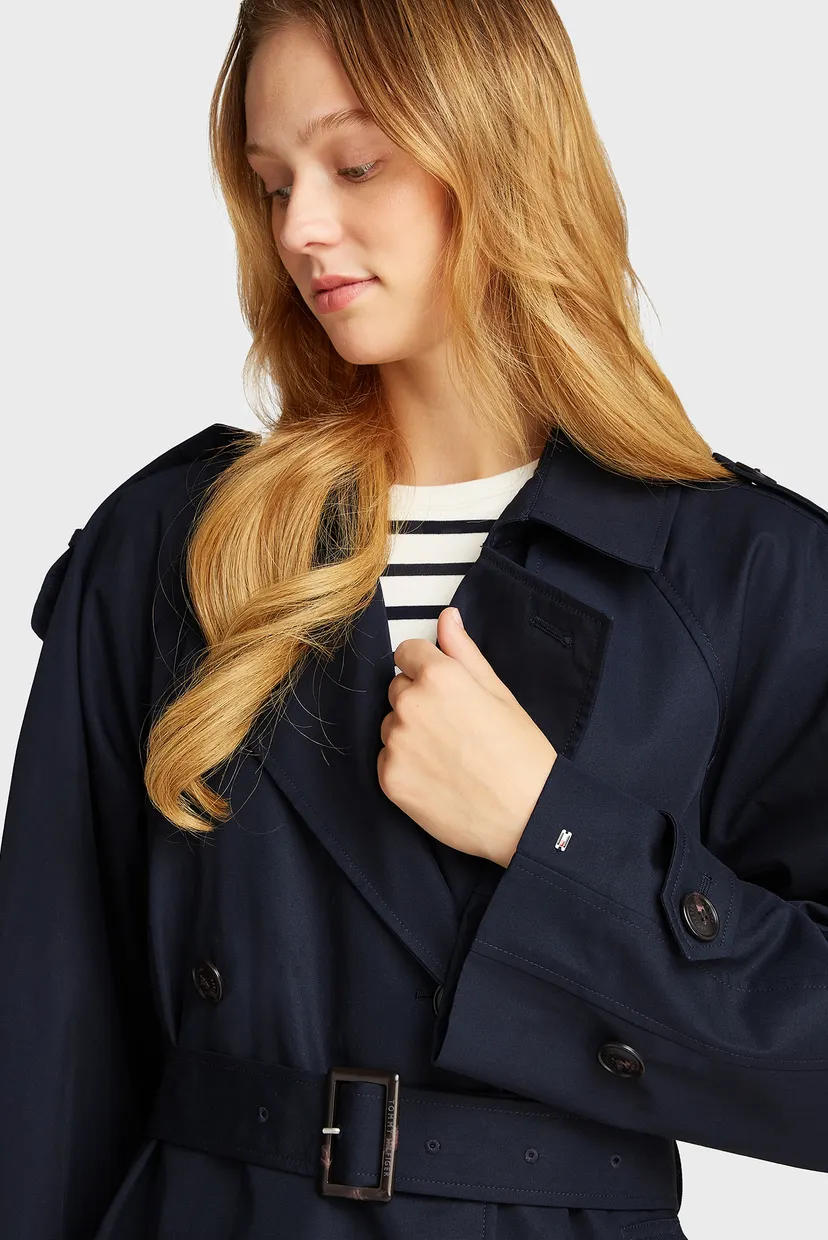Жіночий темно-синій тренч OVERSIZED TRENCH COAT 4