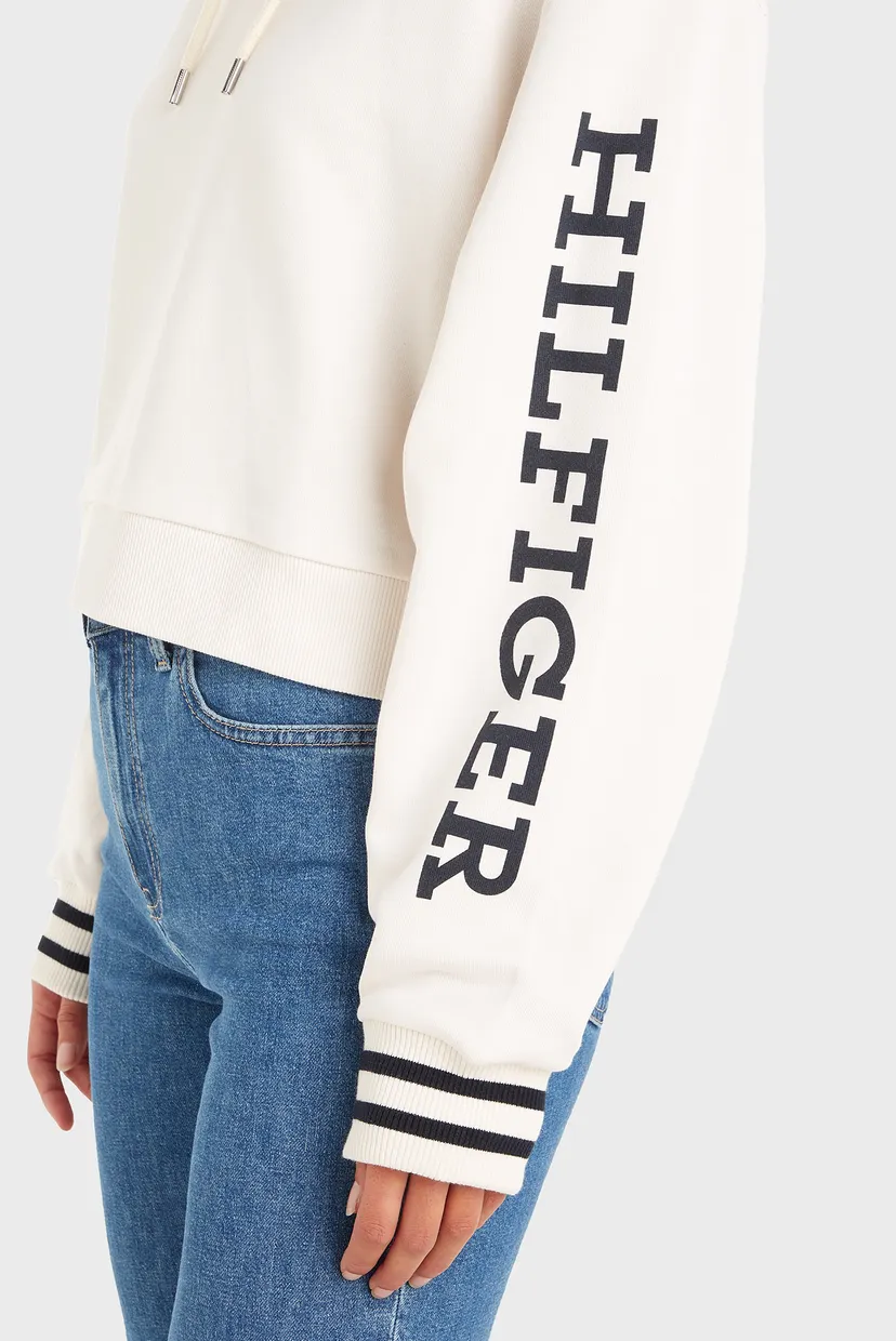 Жіноче біле худі REG MONOTYPE SLV CROP HOODIE 3