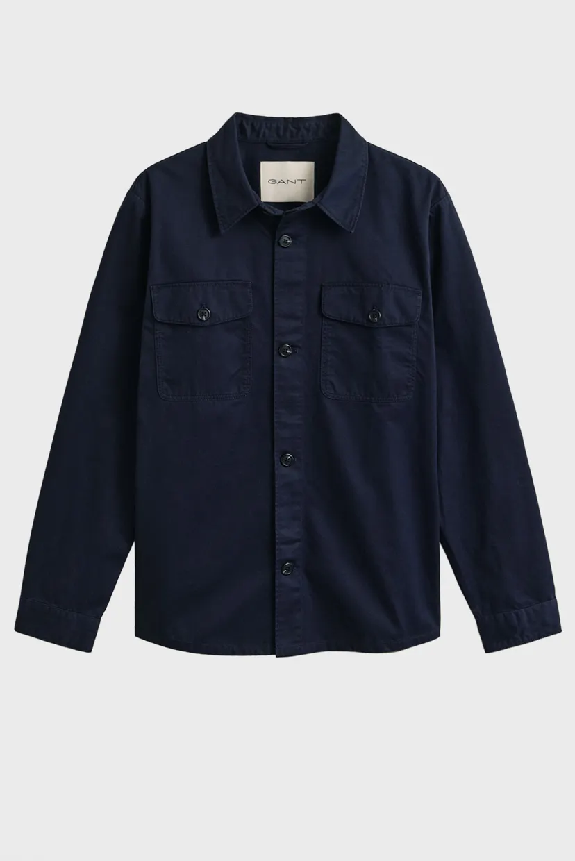 Мужская темно-синяя рубашка TWILL OVERSHIRT 5