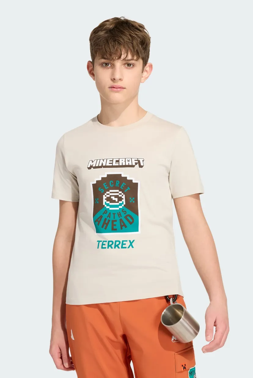 Детская бежевая футболка adidas Minecraft 4