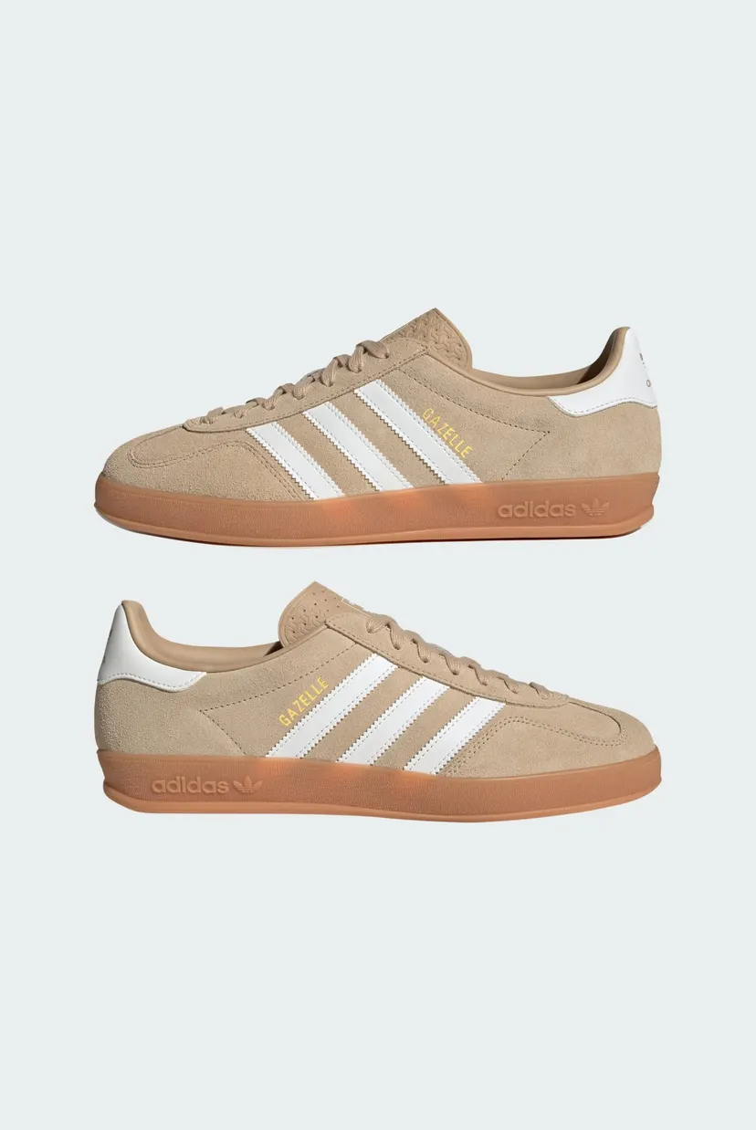 Мужские бежевые замшевые сникерсы Gazelle Indoor 7