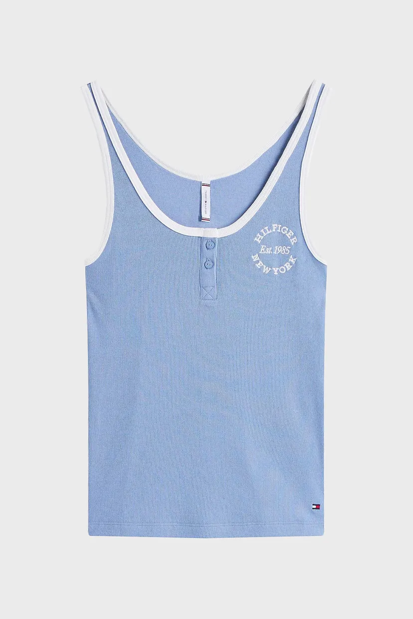 Женская голубая майка RIB TANK TOP 6