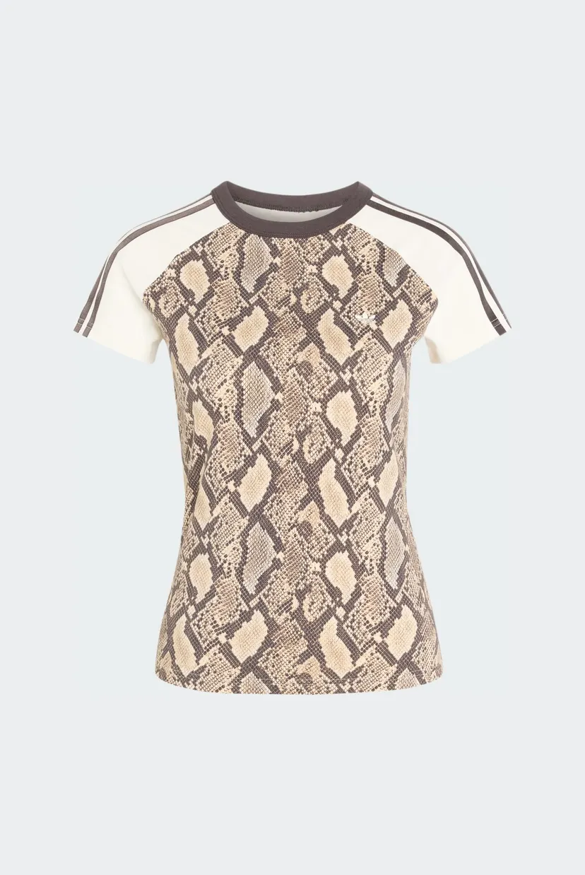Жіноча бежева футболка з візерунком SNAKE PRINT CALI 5