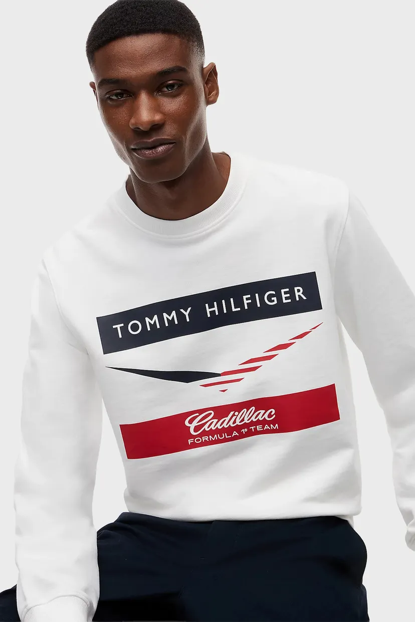 Мужской белый свитшот TH x Cadillac Formula 1® Team 4