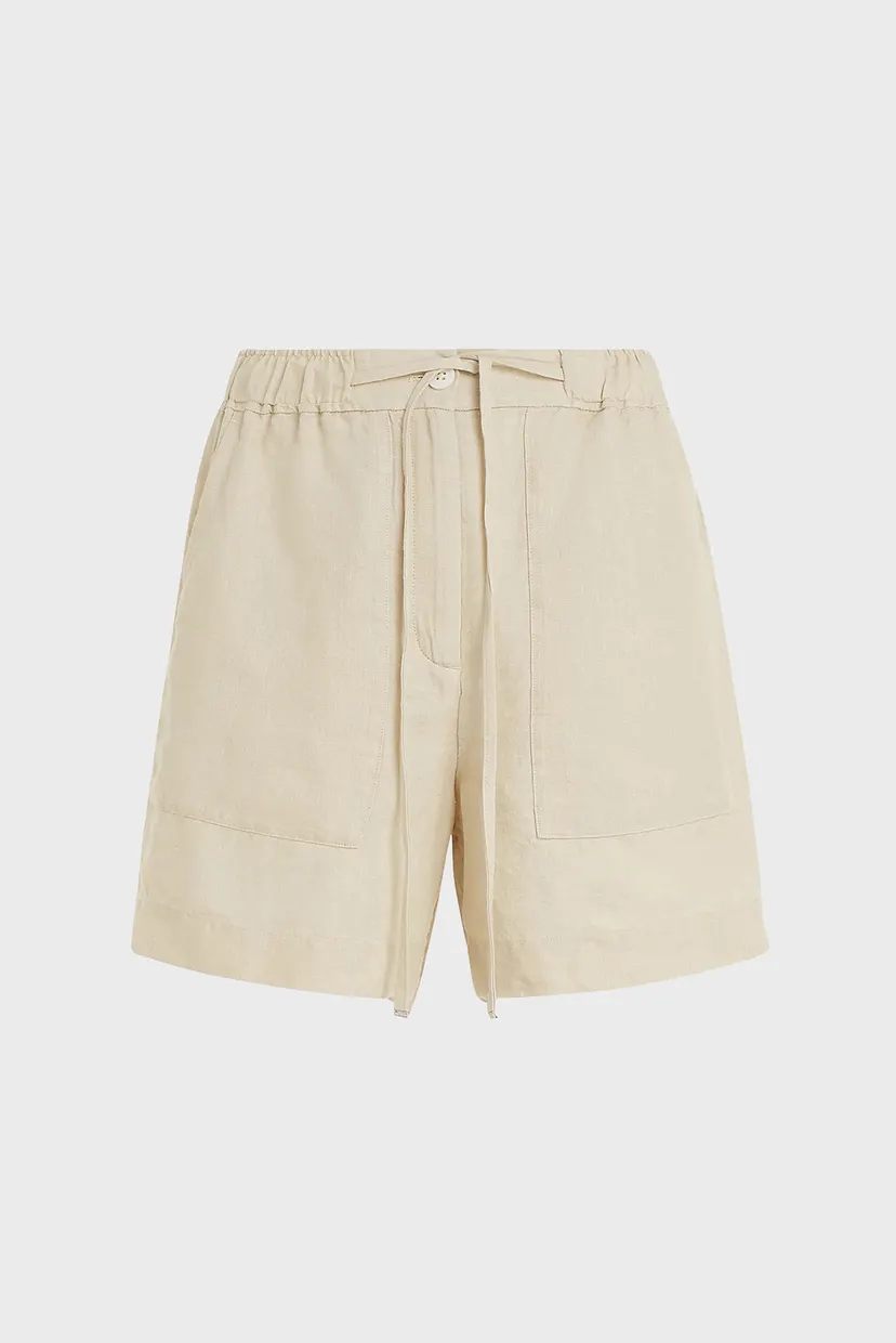 Женские бежевые льняные шорты CASUAL LINEN 5