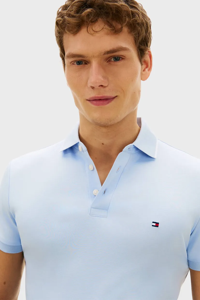 Мужское голубое поло TIPPED SLIM 4