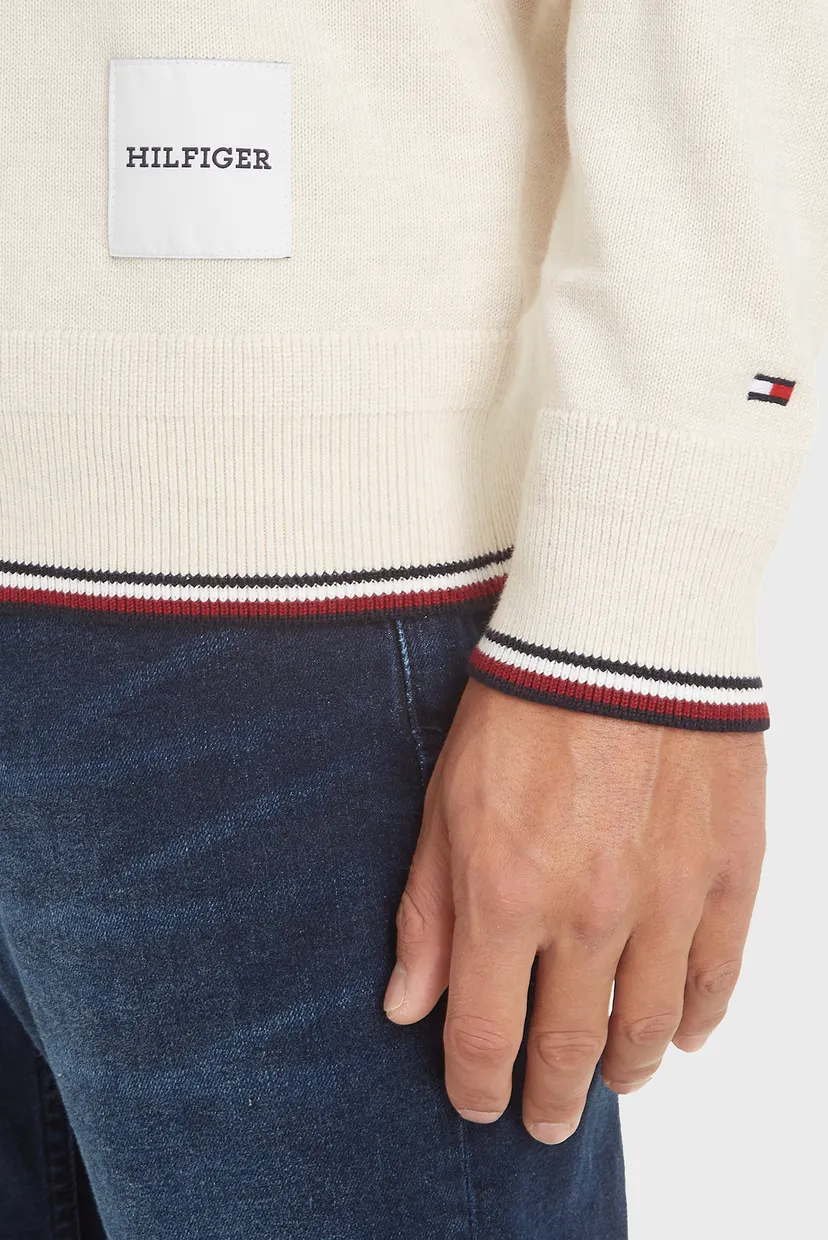 Мужской белый джемпер MONOTYPE GS TIPPED CREW NECK 3