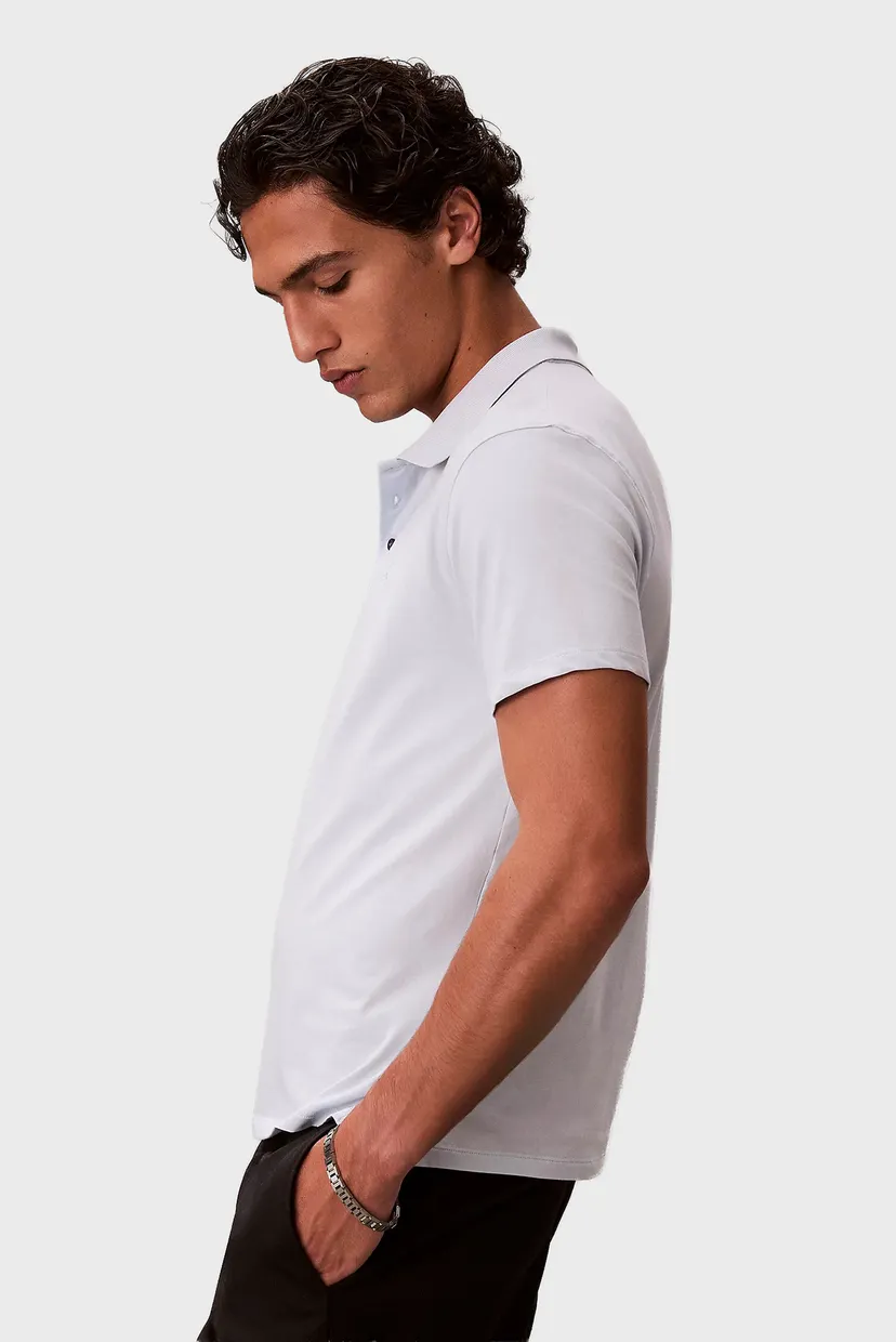 Чоловіче блакитне поло SLIM STRETCH 3