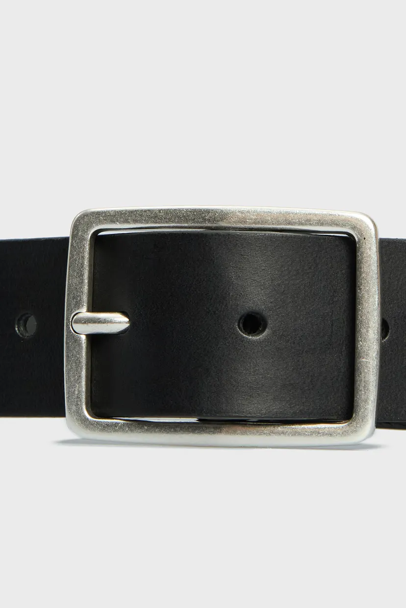 Мужской черный кожаный ремень TH MONOTYPE JEANS BUCKLE 3.5 3