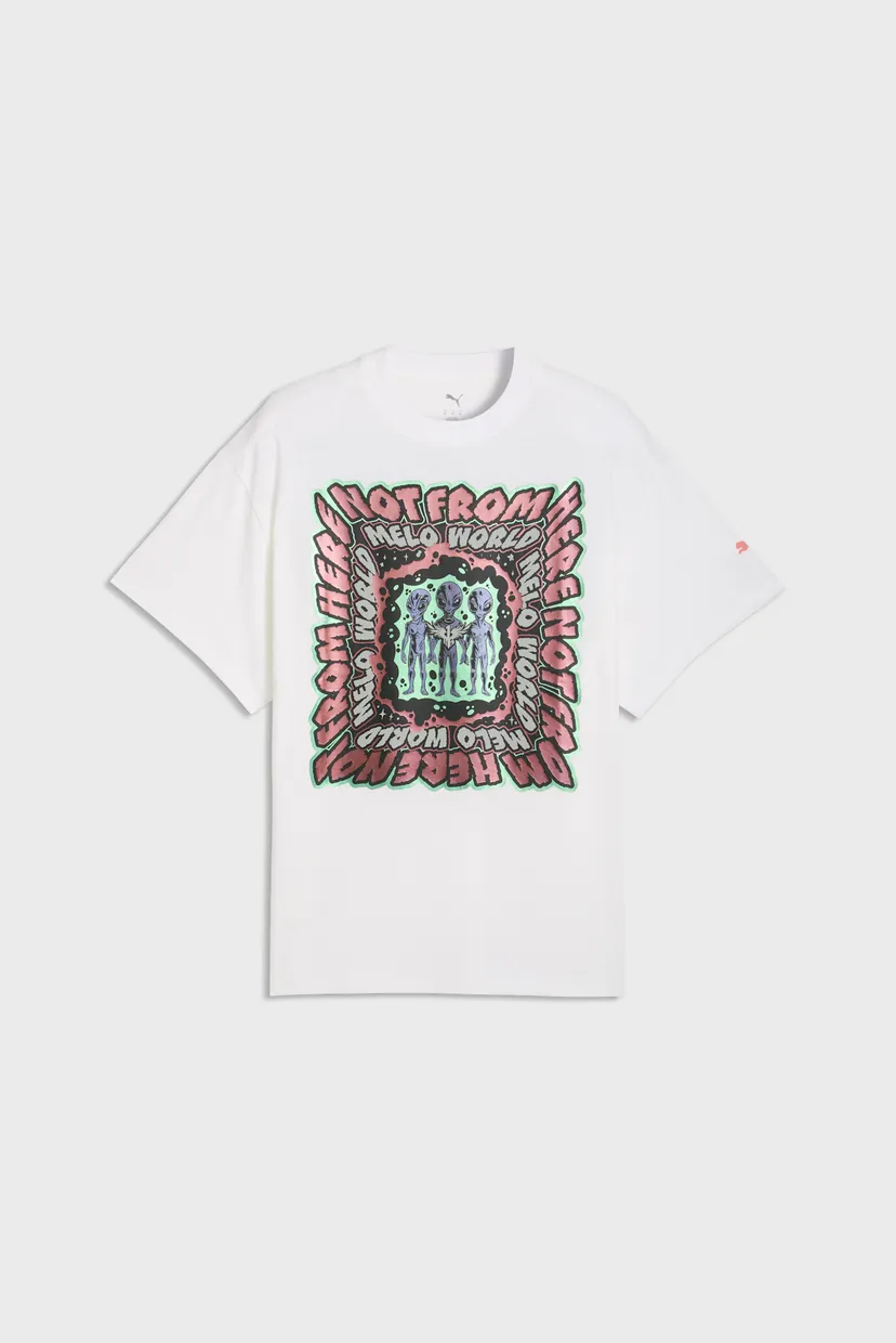 Мужская белая футболка Melo World Tee II Oversized Tee Men 4