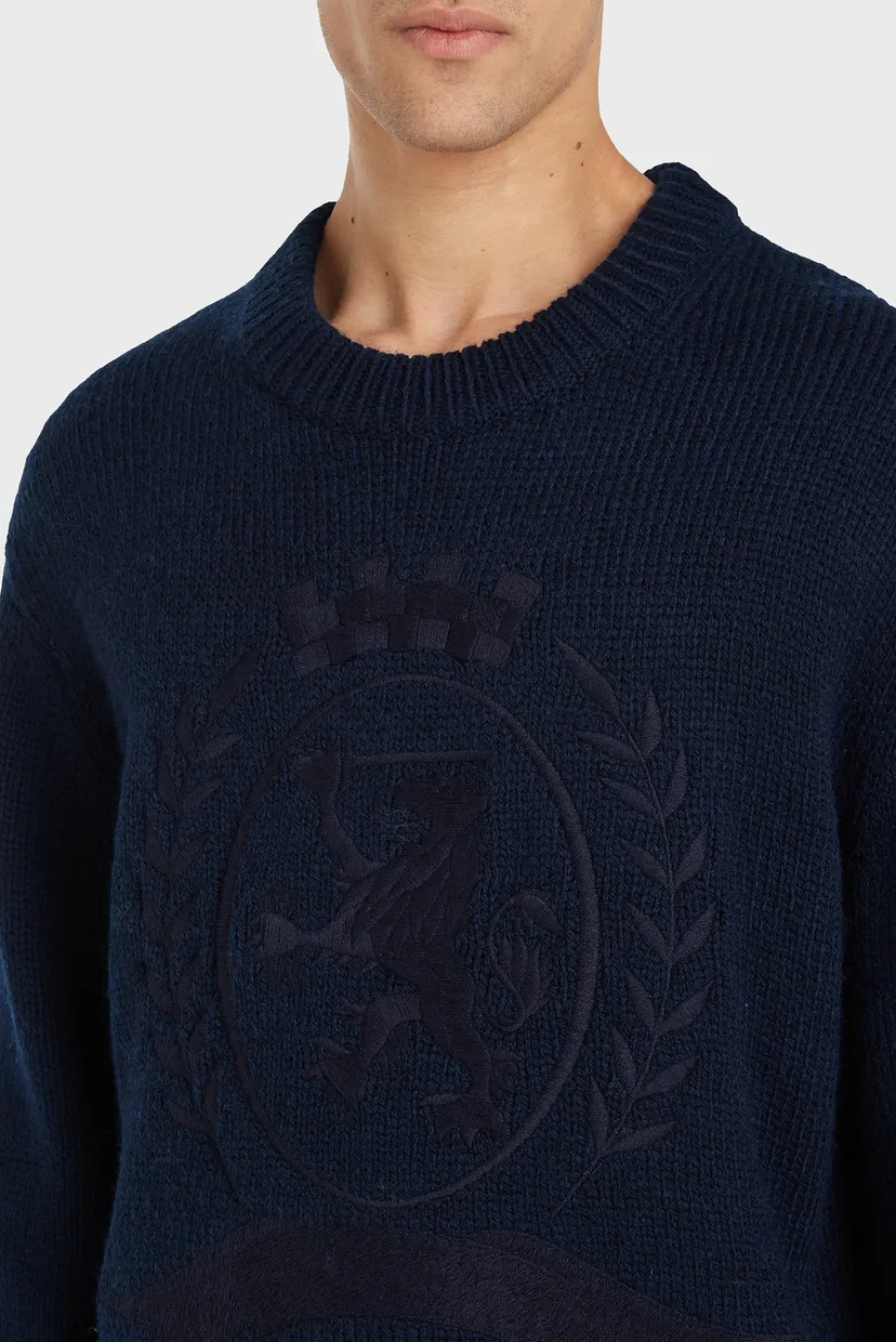 Мужской темно-синий свитер THC ARCHIVE CREST SWEATER 3