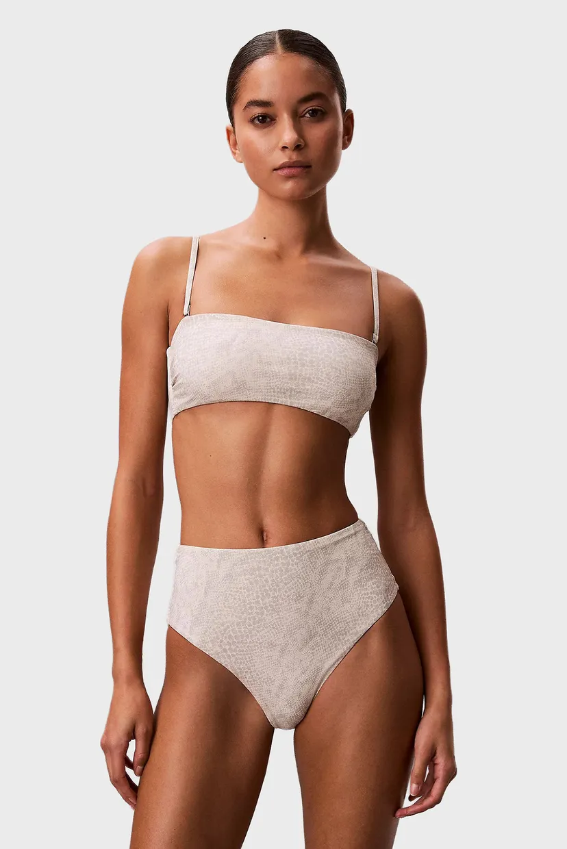 Жіночі сірі трусики від купальника з візерунком HIGH WAIST BIKINI 5