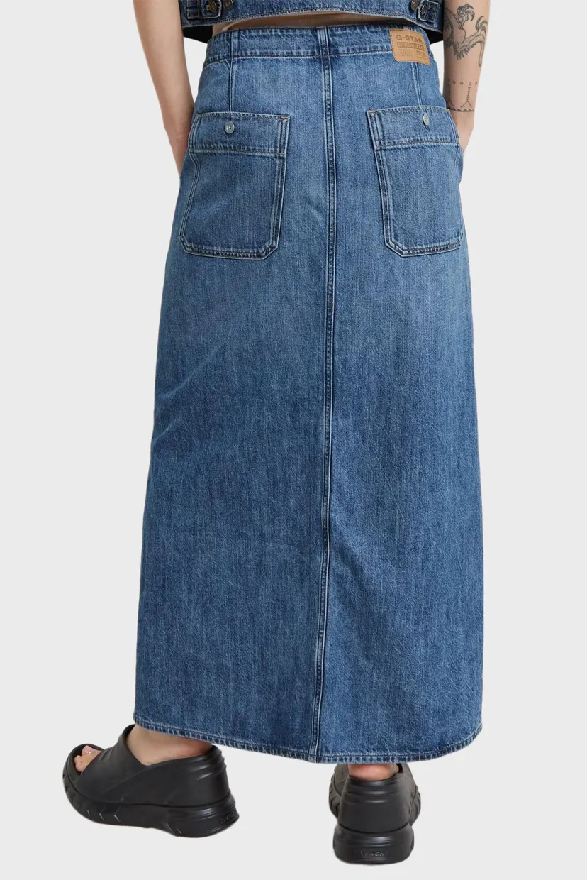 Жіноча синя джинсова спідниця Belted Cargo Long 3