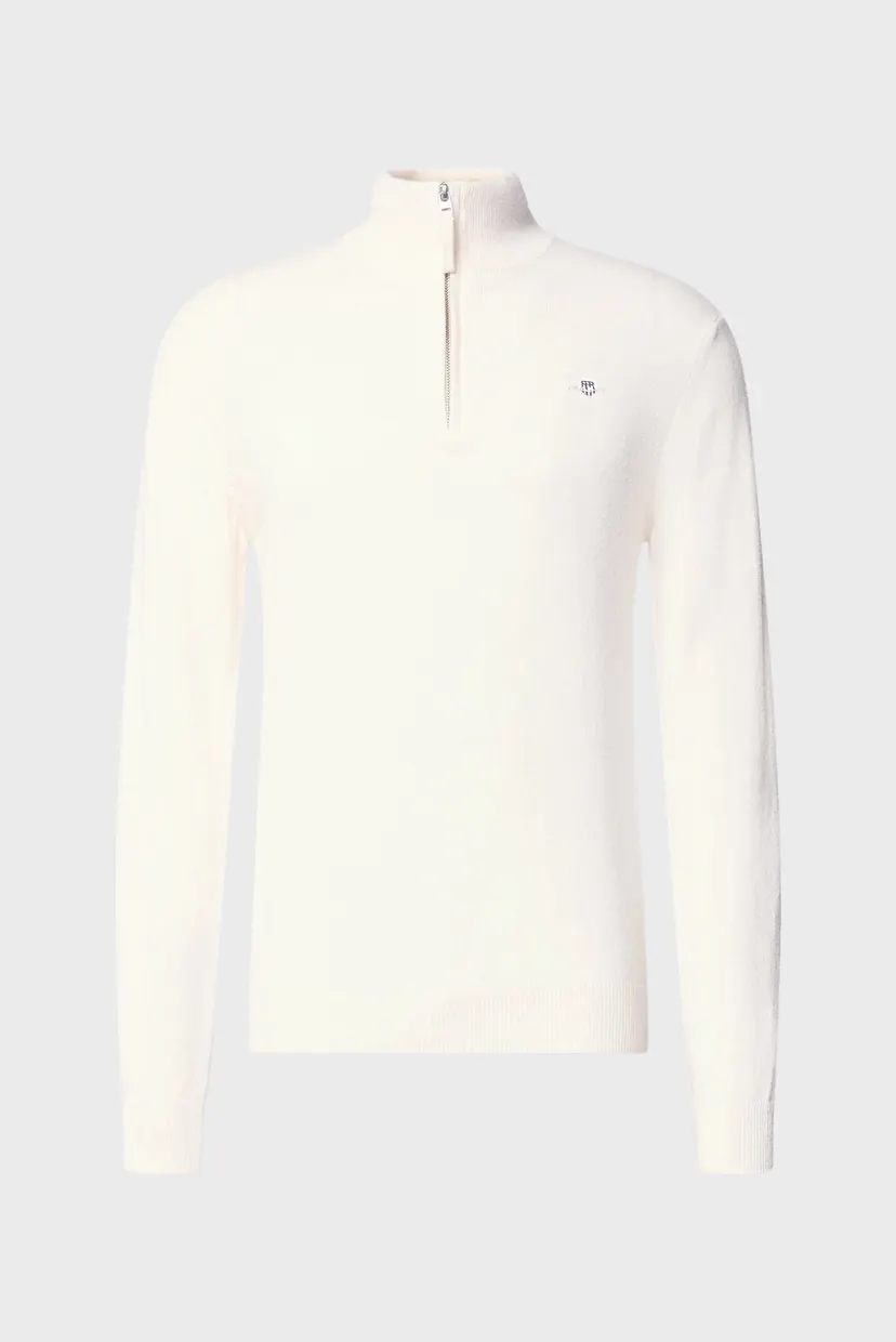 Мужская белая шерстяная кофта SUPERFINE LAMBSWOOL HALF ZIP 5