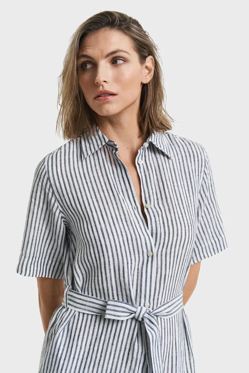 Женское льняное платье в полоску REG LINEN STRIPED SHIRT DRESS 3