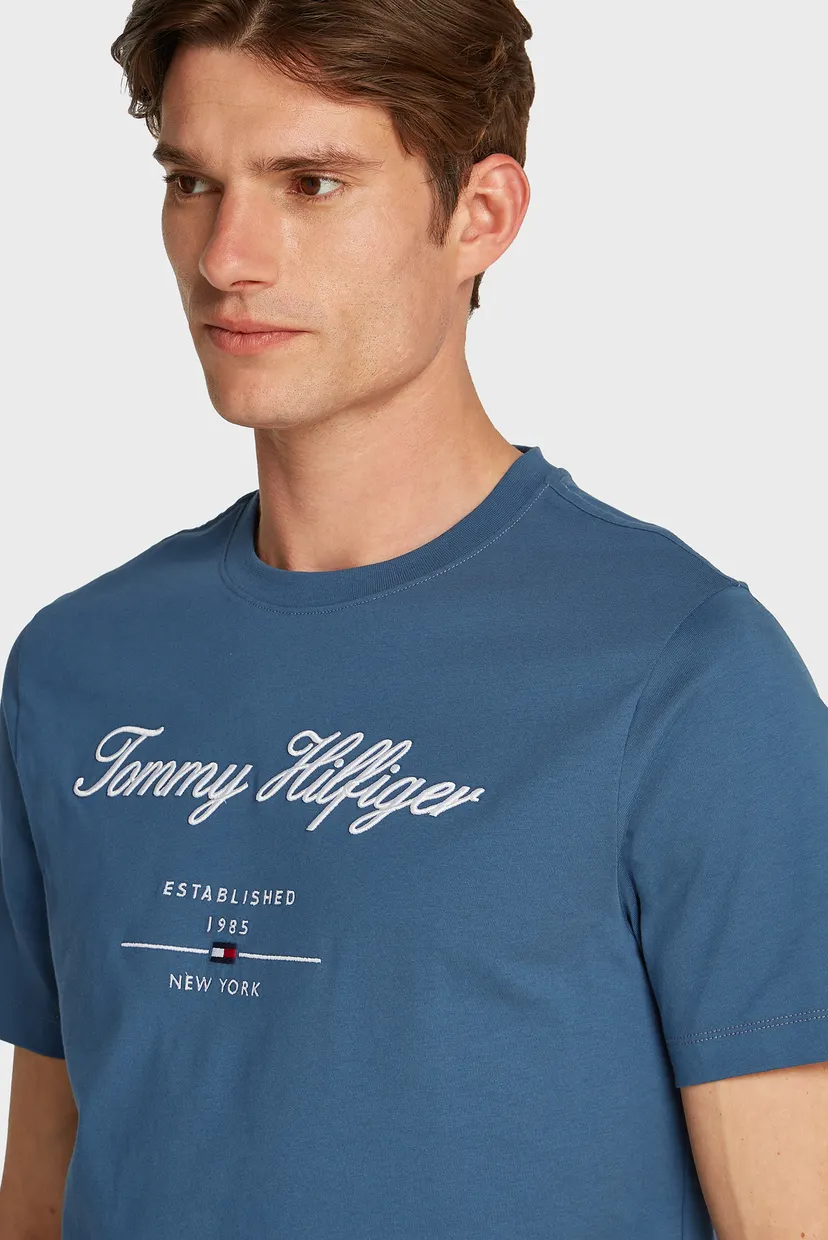 Чоловіча синя футболка SCRIPT LOGO TEE 4